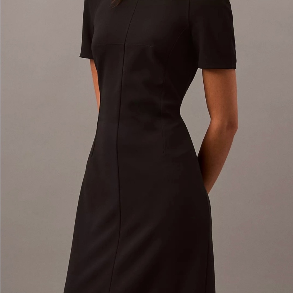 NWT Calvin Klein Compact Stretch Crepe Shift Dress